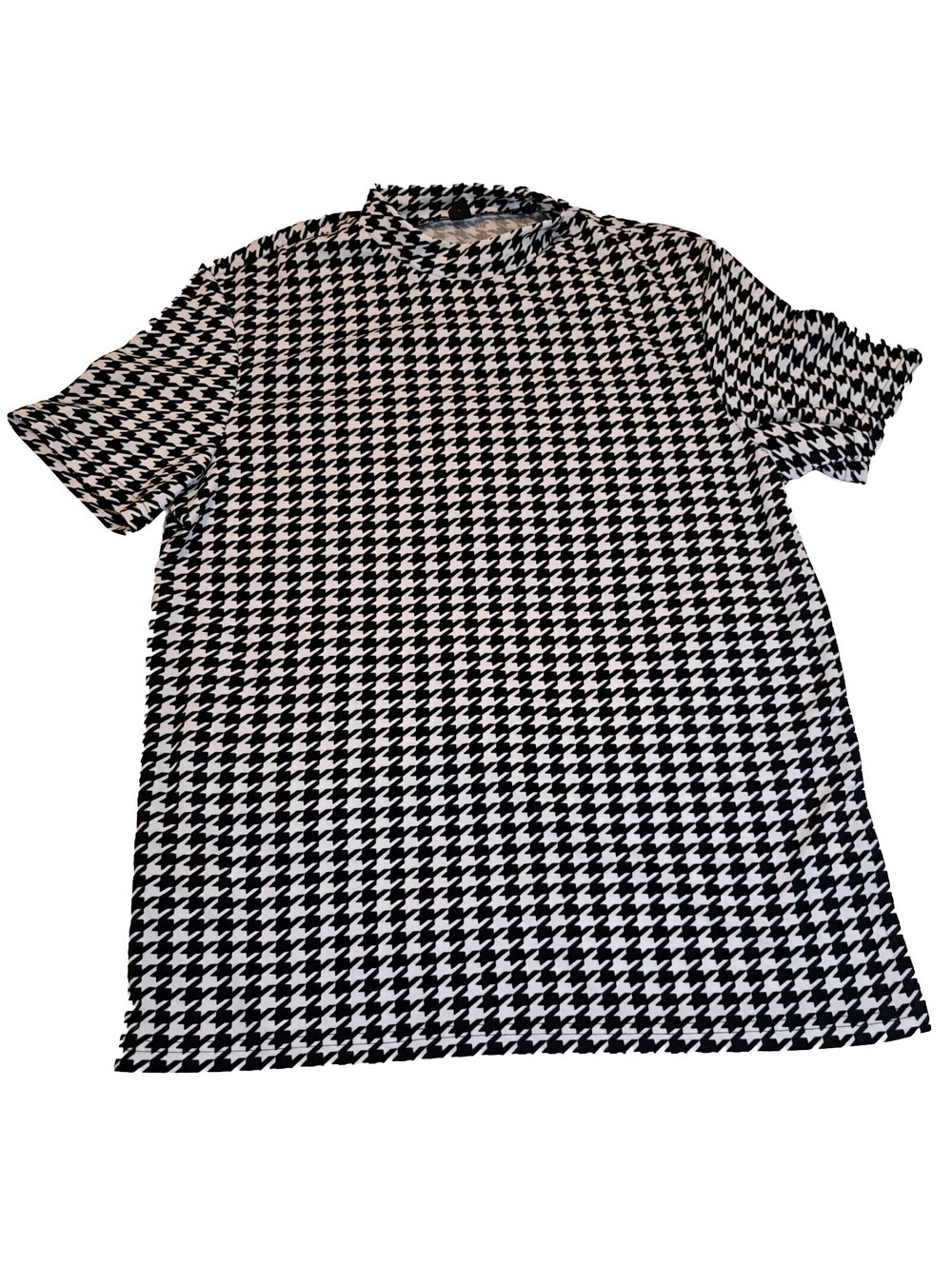 SHEIN Houndstooth Top Size XXL Shirt Black White